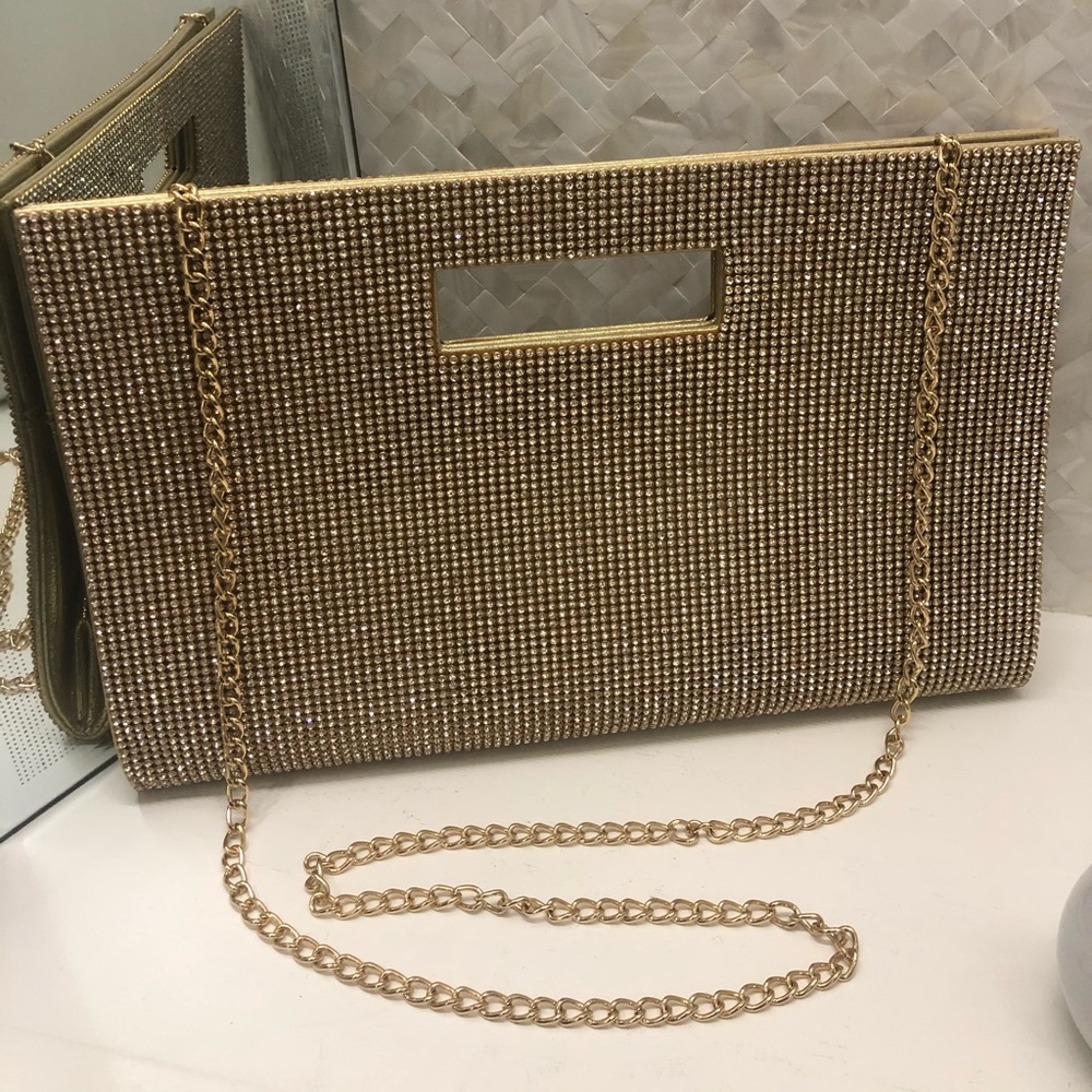 Rhinestone Gold Cocktail Purse NWT